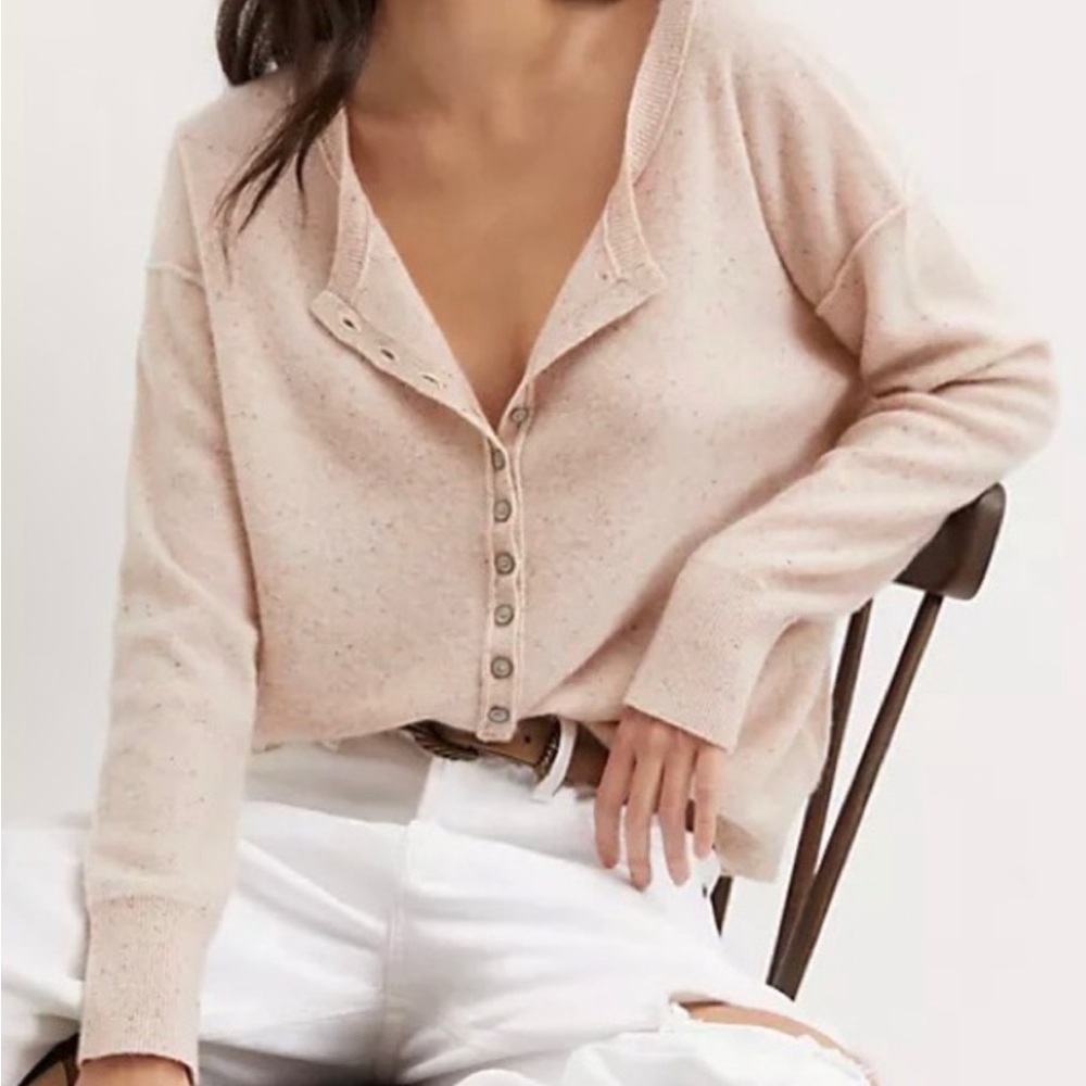 Pilcro and the Letterpress for Anthropologie Henley Button 100% Cashmere Sweater